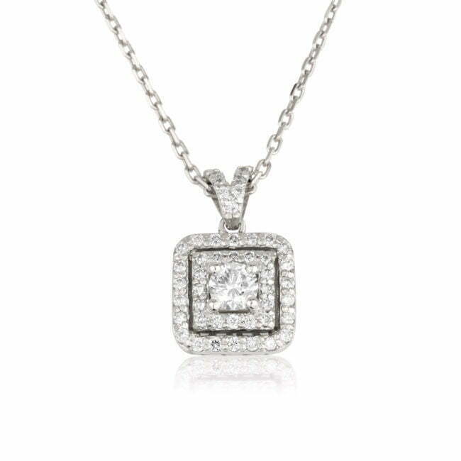 שרשרת מלני משובצת יהלומי מעבדה מזהב לבן