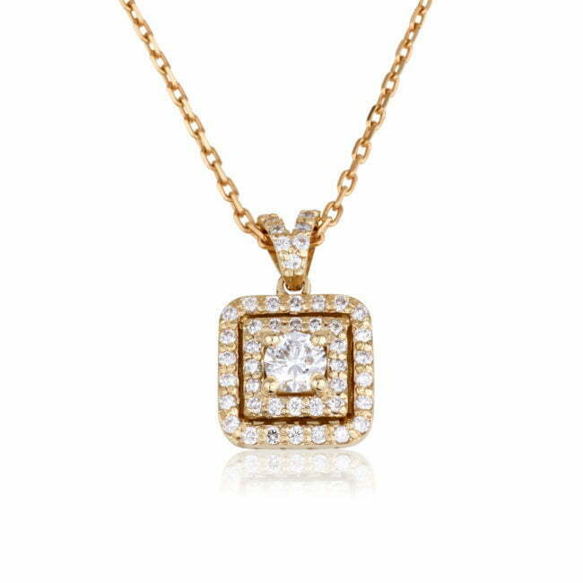 שרשרת מלני משובצת יהלומי מעבדה מזהב לבן