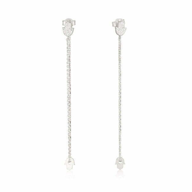 עגילי חמסה יהלומים