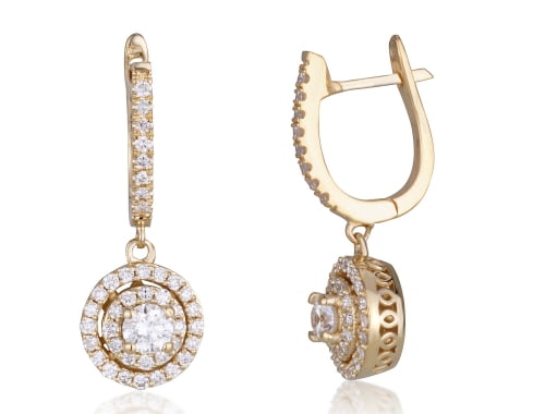 עגילי מישל מזהב לבן משובצים ביהלומי מעבדה