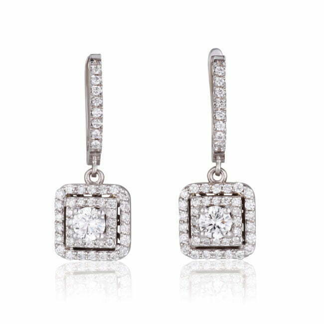 עגילי מלני משובצים יהלומים