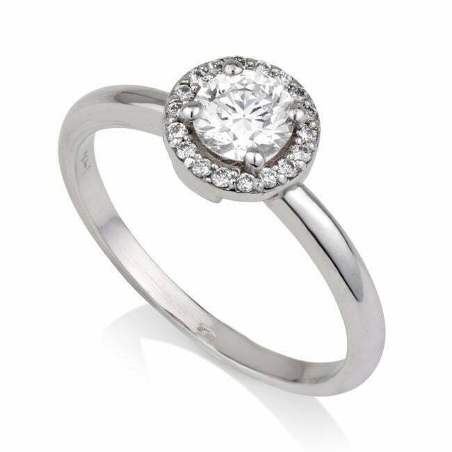 טבעת בזהב לבן חישוק