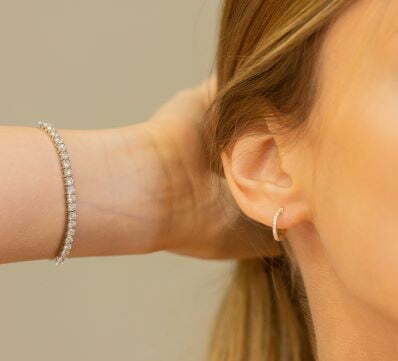 צמיד טניס יהלומי מעבדה קלאסי זהב צהוב