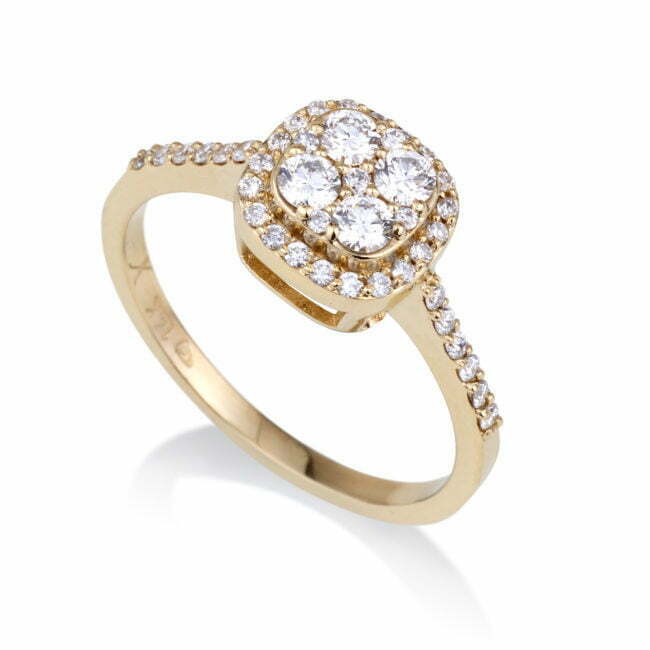 טבעת טימבוקטו מזהב לבן עם יהלומים