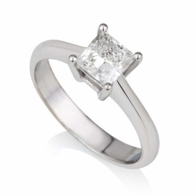 טבעת יהלום יחיד- סוליטר פרינסס