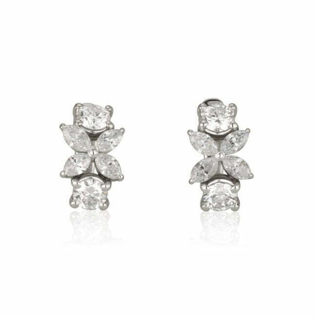 עגילי פרפר משובצים יהלומים