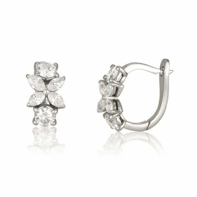 עגילי פרפר משובצים יהלומים