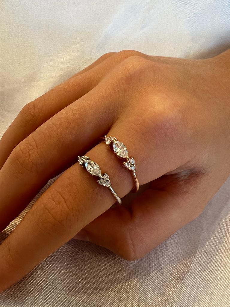 טבעת מרקיזה משובצת יהלומים