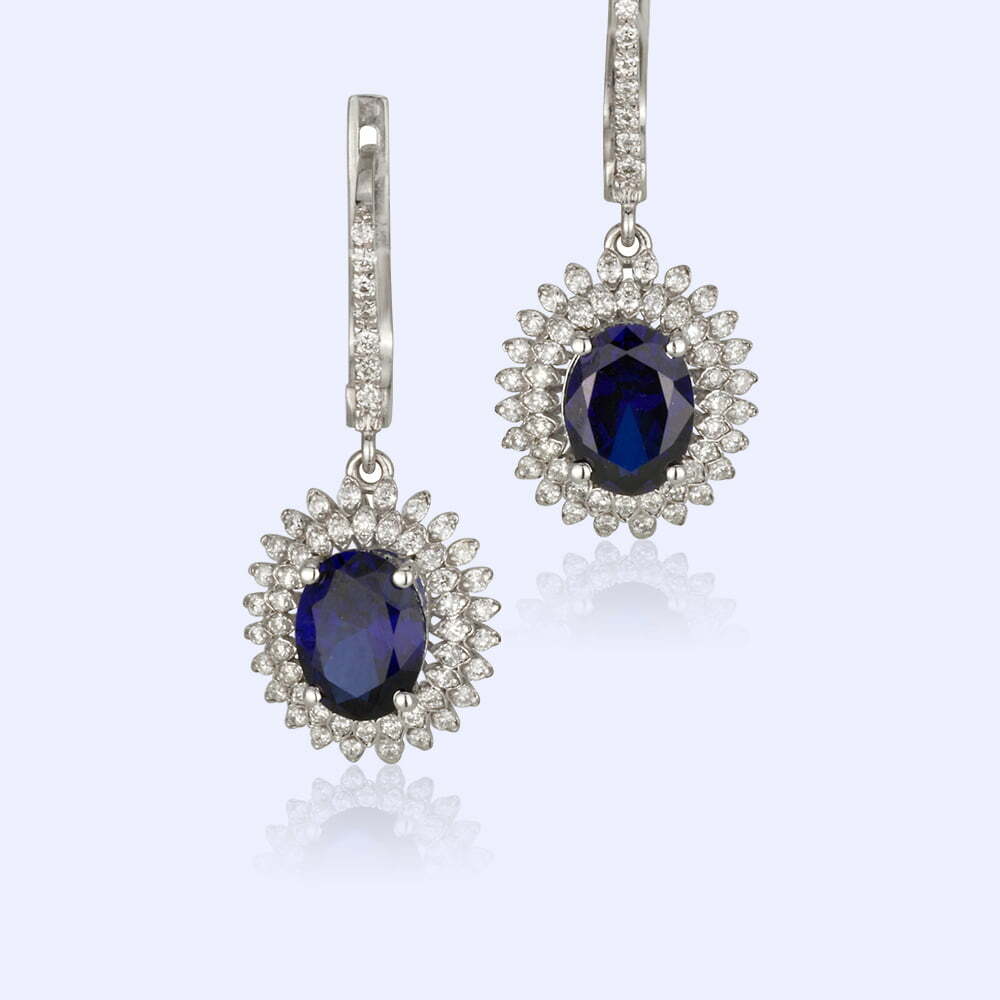 עגילים עם אבני חן