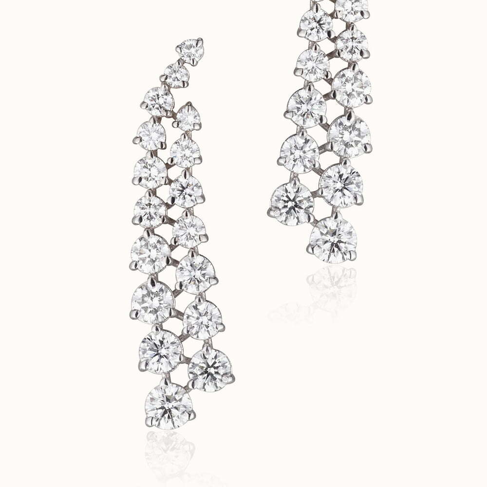 עגילי יהלומים תלויים