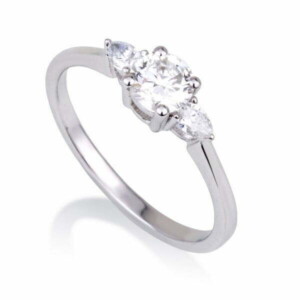 טבעת אירוסין יהלומי צד