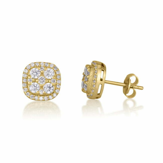 עגילי טימבוקטו משובצים יהלומים מזהב לבן