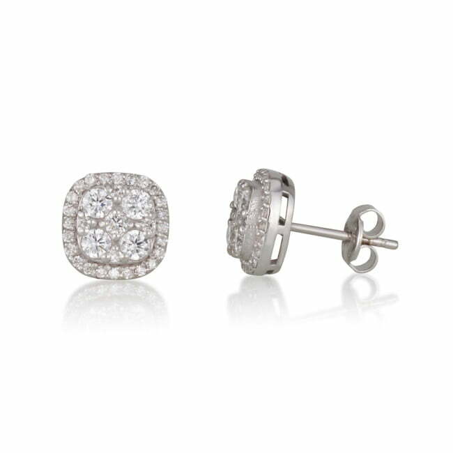 עגילי טימבוקטו משובצים יהלומים מזהב לבן