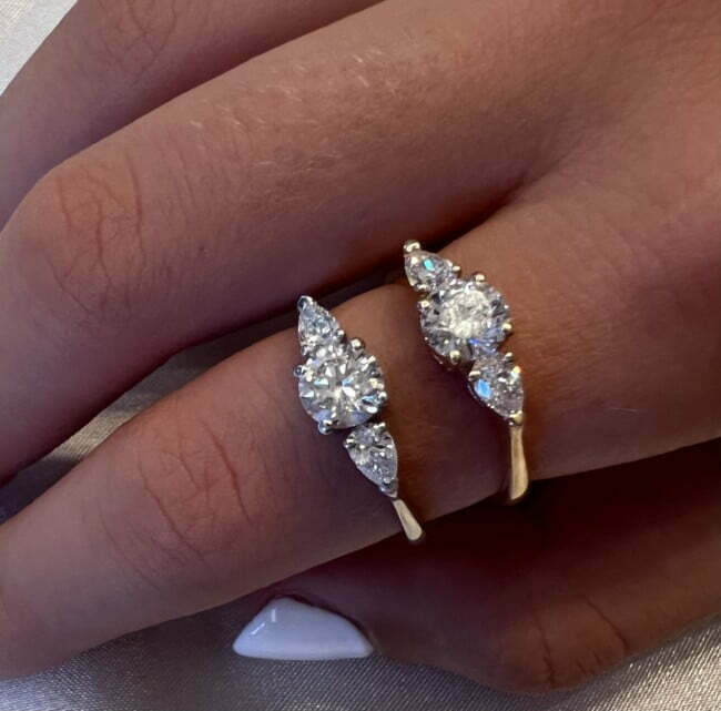 טבעת בצורת טיפות 2 קראט