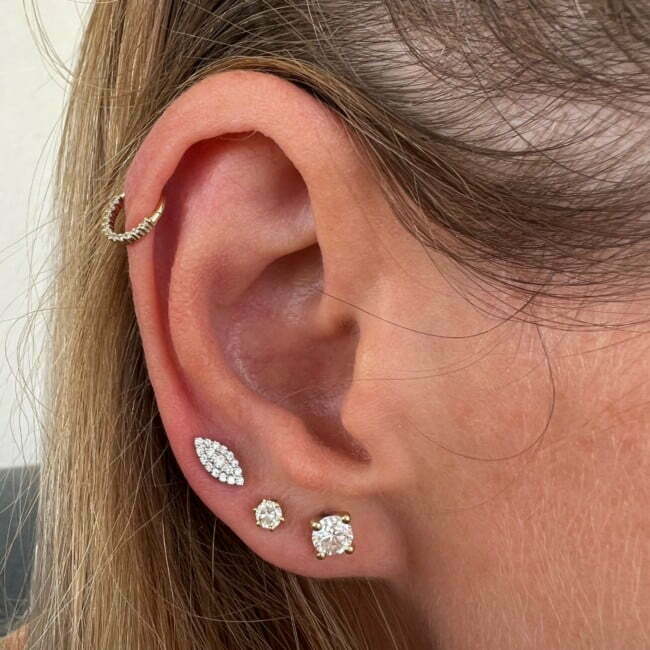 פירסינג diamond eye משובץ יהלומים מזהב לבן