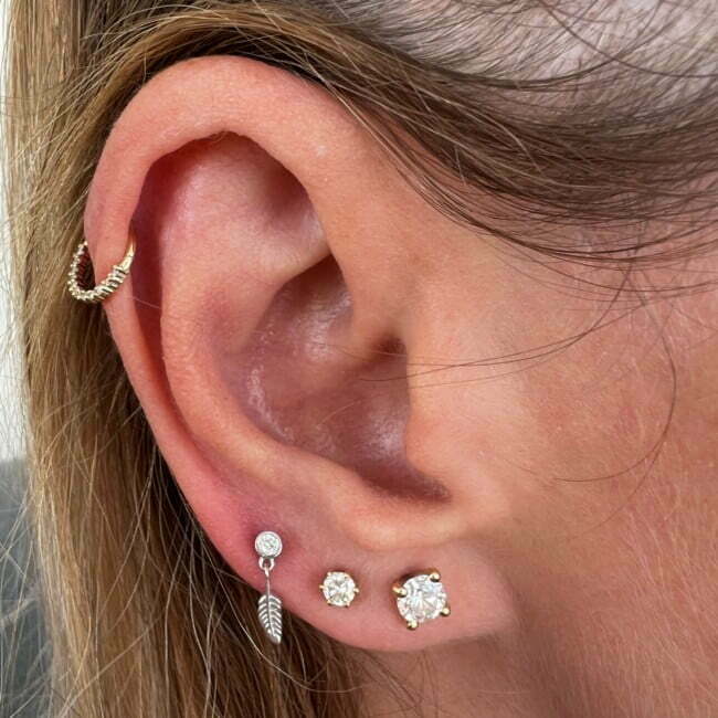 פירסינג INDIA מזהב לבן עם יהלום