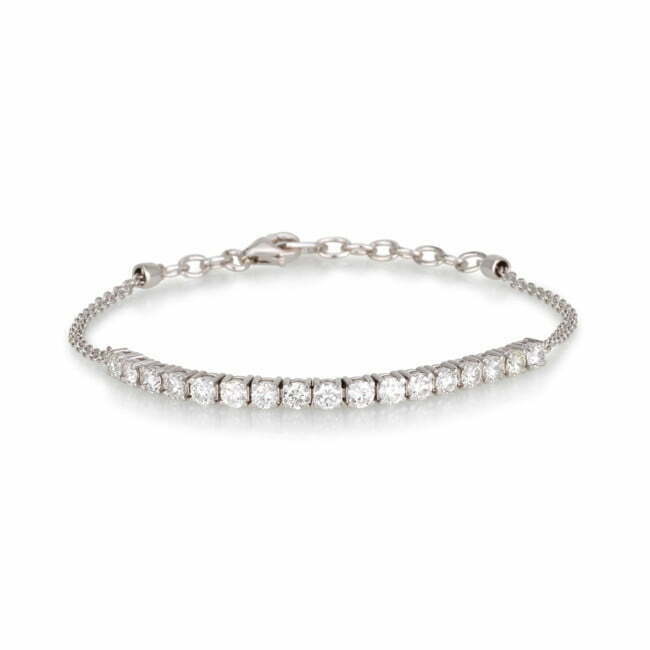 צמיד חצי טניס זהב לבן