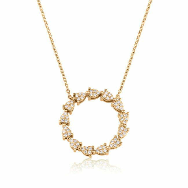 שרשרת מעגל החיים - טיפות זהב לבן