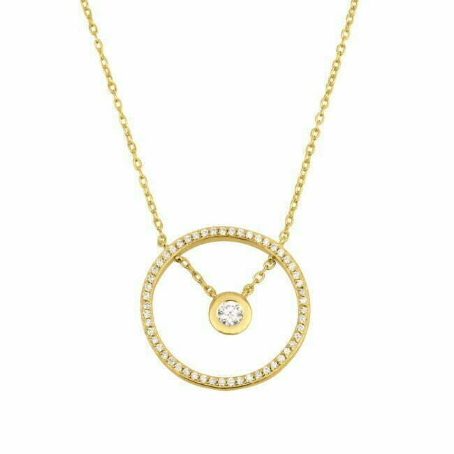 שרשרת טבעות יהלום זהב לבן