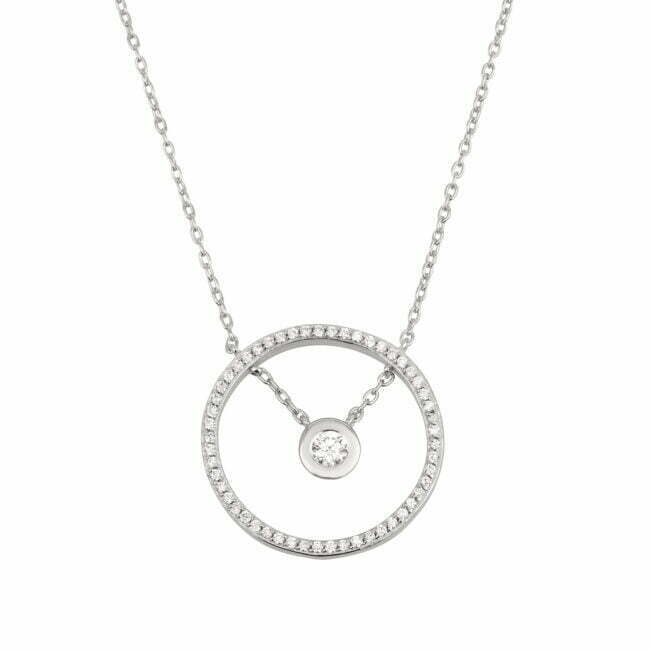 שרשרת טבעות יהלום זהב לבן