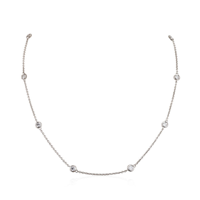 שרשרת היילו זהב לבן ויהלומים