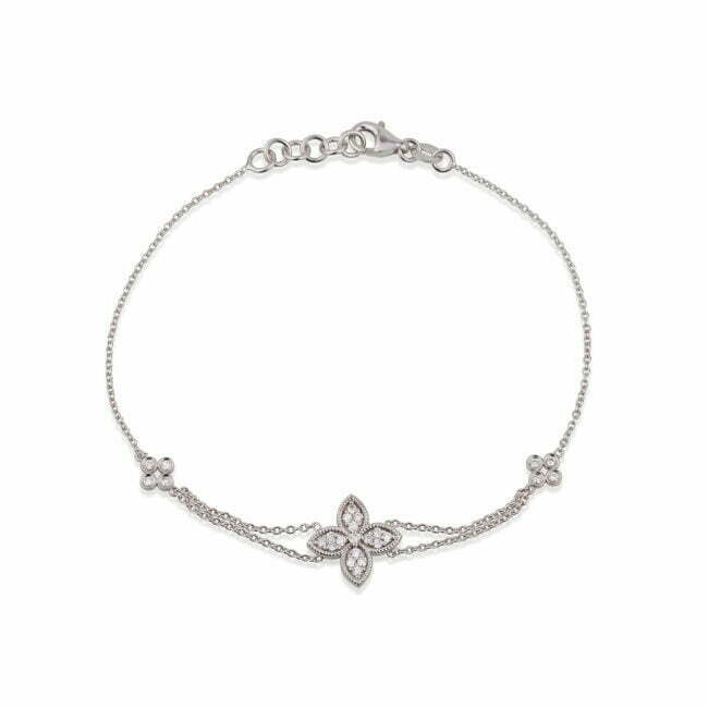 צמיד תלתן זהב לבן