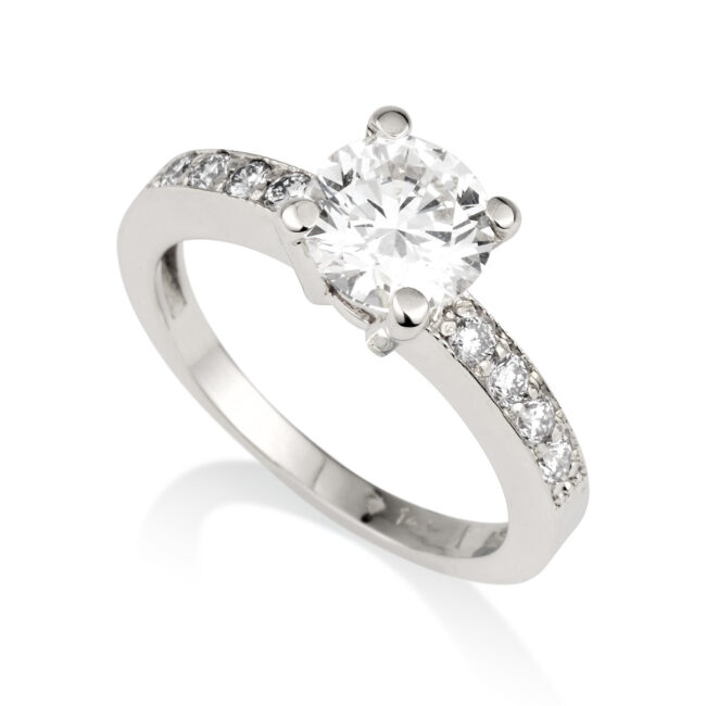 טבעת אירוסין אנה זהב לבן