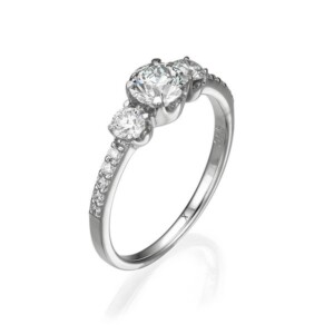 טבעת 3 יהלומים