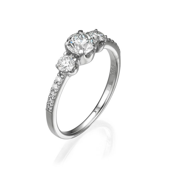 טבעת 3 יהלומים