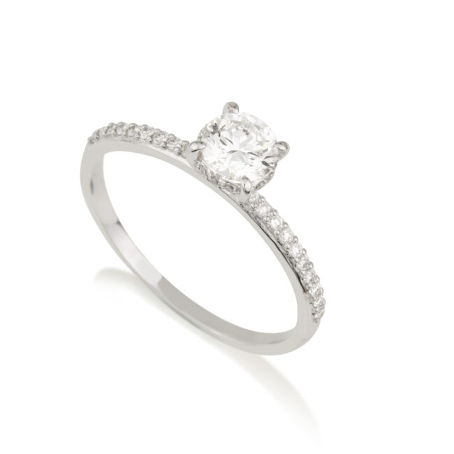 טבעת אירוסין אליס זהב לבן