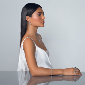 עגילי יהלומים נופלים