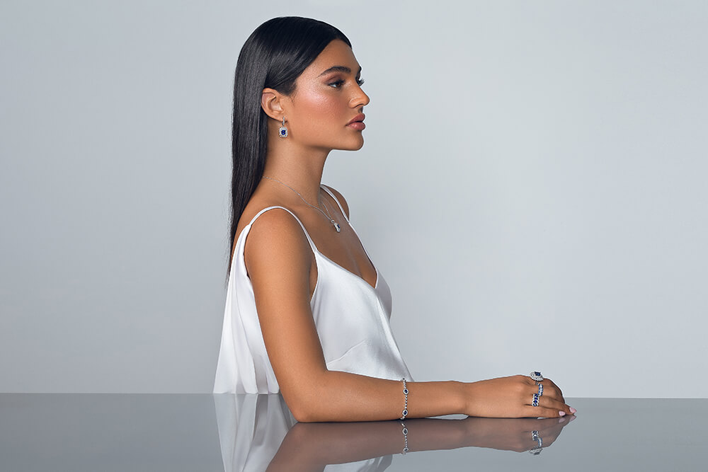 עגילי יהלומים נופלים