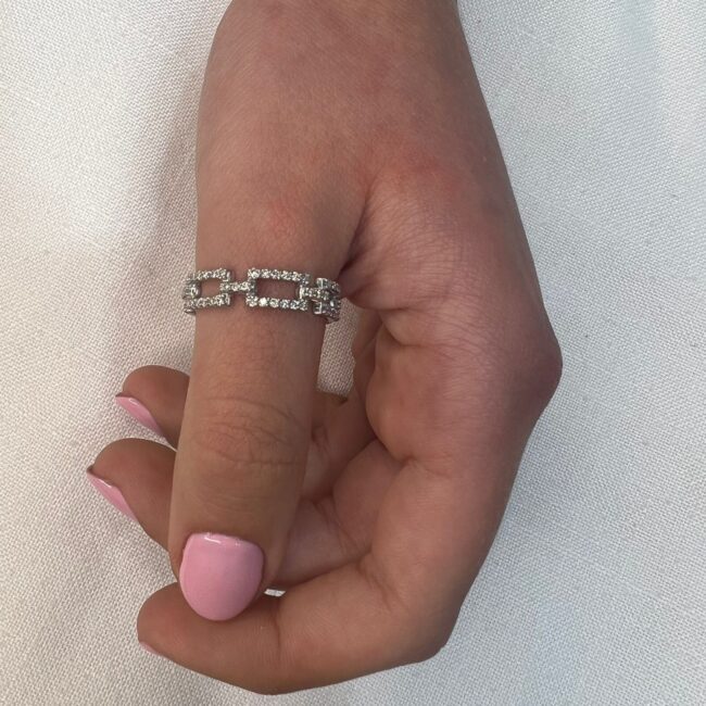 טבעת כתר זהב לבן