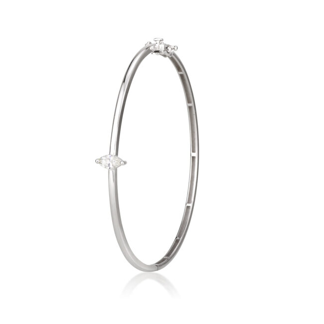 צמיד בנגל יהלום זהב לבן