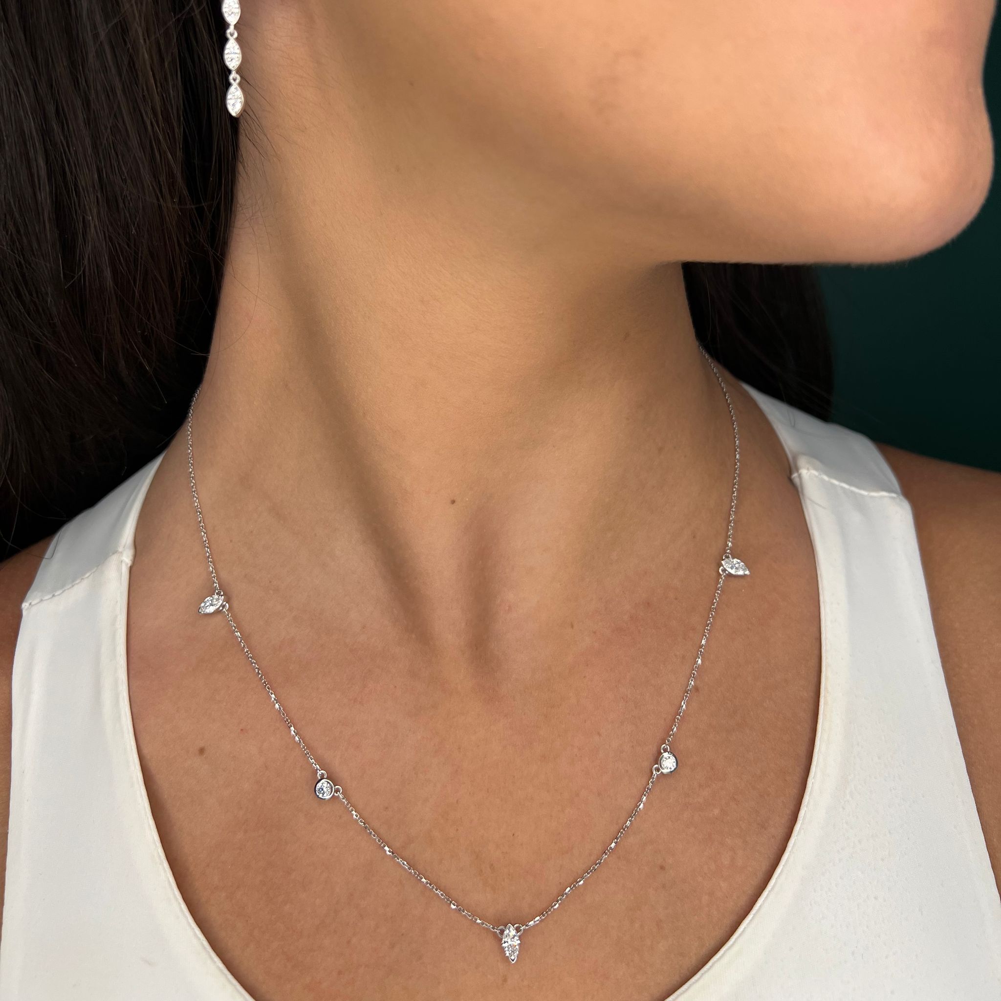 שרשרת מרקיזות זהב לבן