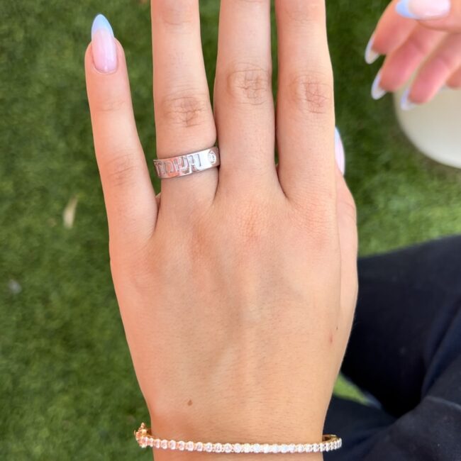 טבעת יברכך מזהב משובצת יהלומים