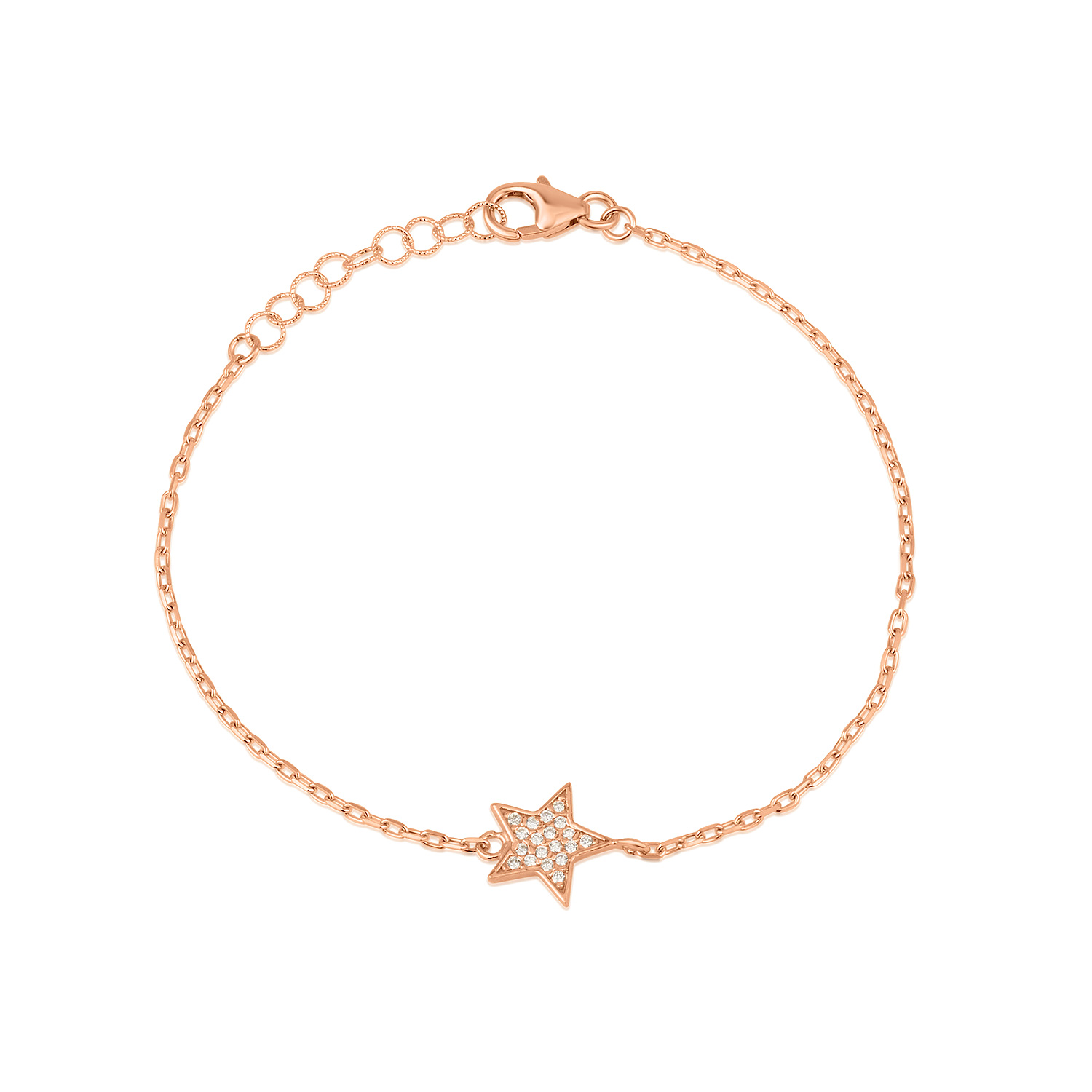 צמיד כוכב מזהב לבן משובץ ביהלומים