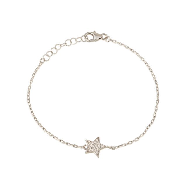 צמיד כוכב מזהב לבן משובץ ביהלומים