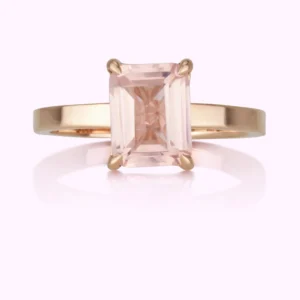 טבעות עם אבן מורגנייט ורודה